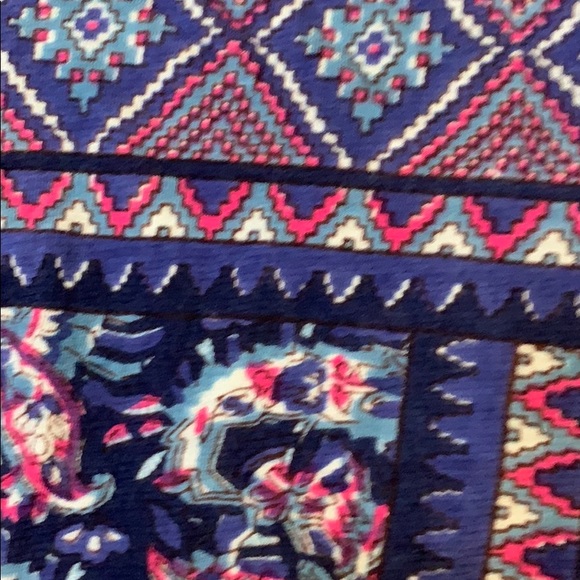 Lucky Brand Navy Multi Colorful Floral Printed Long Sleeve V Neck Top - Picture 3 of 6